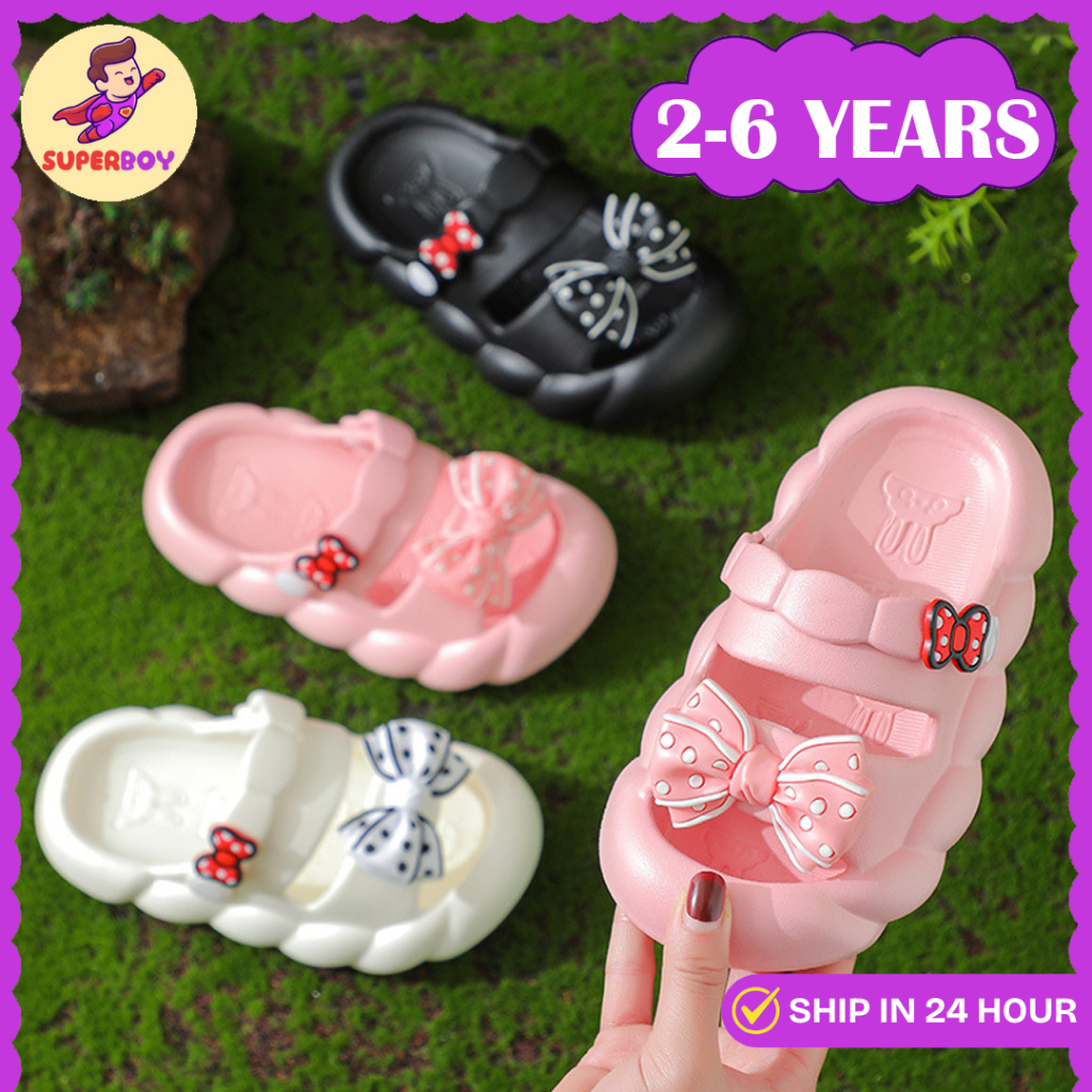 18-29 Ribbon Cute Sandals Baotou shoes for Kids Girls Sandals W19