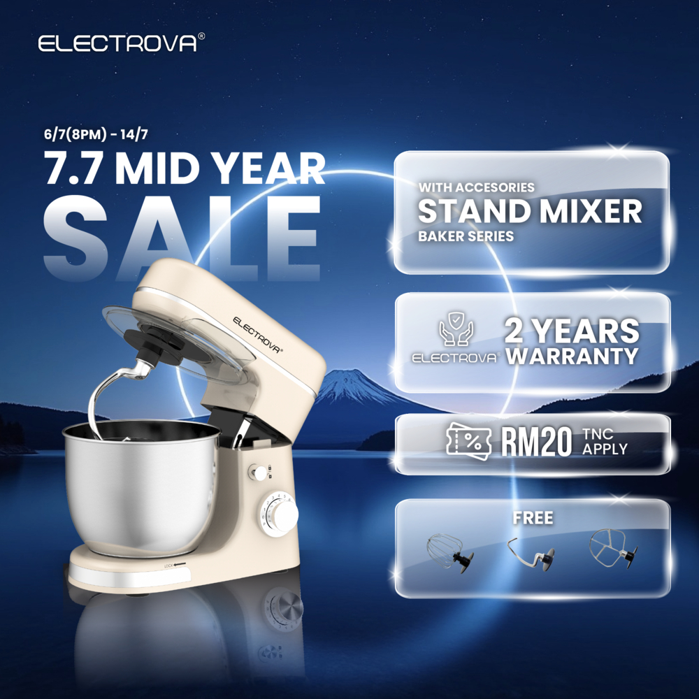 Electrova Premium Stand Mixer Baker Series (8 Speeds + Pulse)