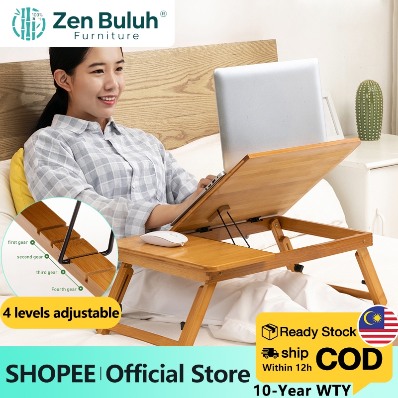 【100% Buluh】Meja Lipat Rumah Komputer Stand Meja Laptop 55/64/88 sm Meja Meja Lipat 床上折叠桌 笔记本电脑折叠桌子