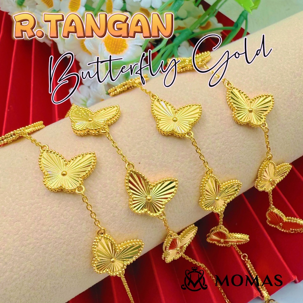 Rantai Tangan Butterfly Gold Emas 916 Tulen Rantai Tangan Emas 916 Rantai Tangan Emas 916 Tulen Emas 916