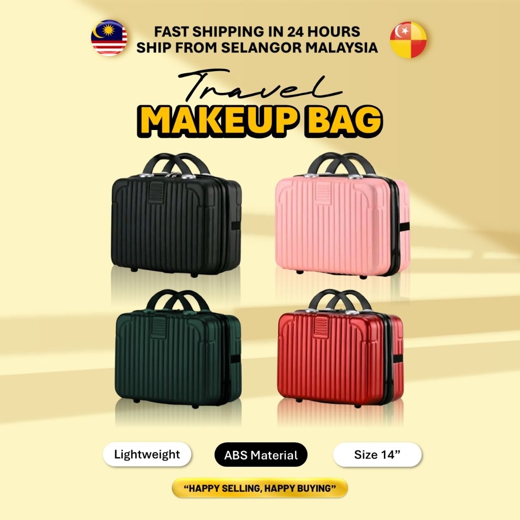14" INCH LUXURY COSMETIC TRAVEL HAND BAG / BEG TANGAN BEG MAKE UP BEG MEKAP LADIES BAG