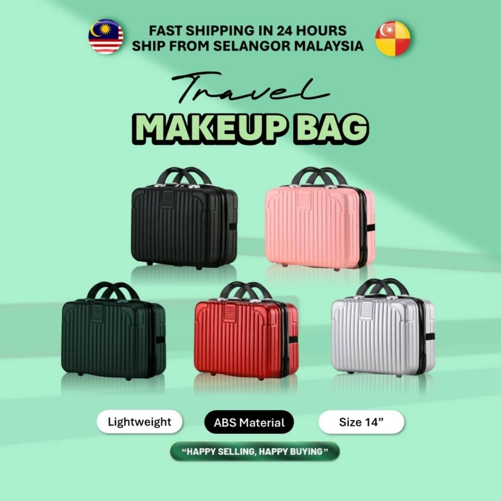 14" INCH LUXURY COSMETIC HAND BAG / BEG TANGAN LADY MAKEUP