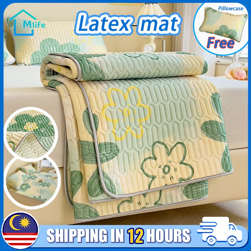 Cooling mat latex mattress tilam 3in1 Summer Mat Queen/King Latex Bed Mat Summer 3PCS Ice Silk Bedding Set 凉凉垫
