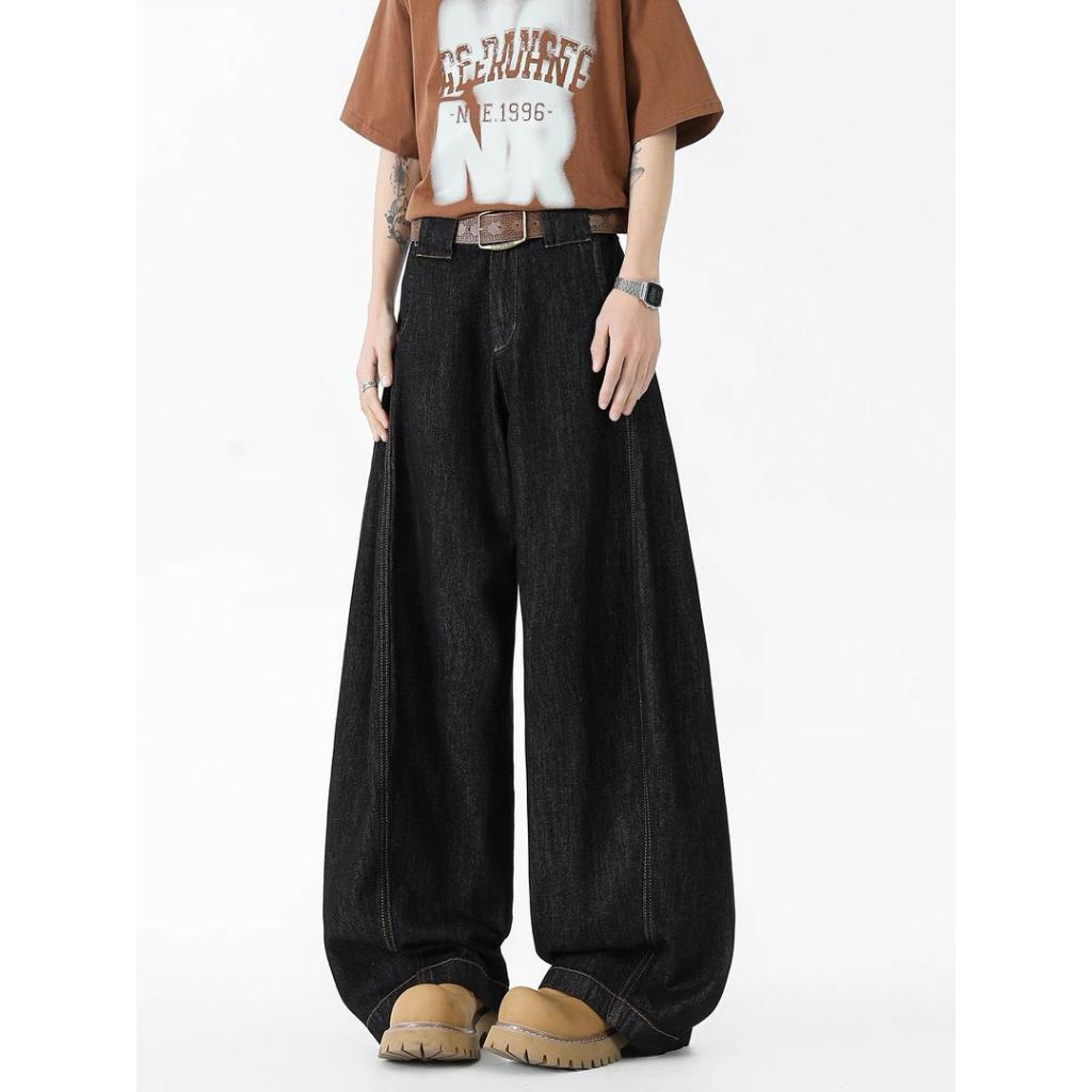 Jies Crescent Loose Wide Leg Pants - Black BP058