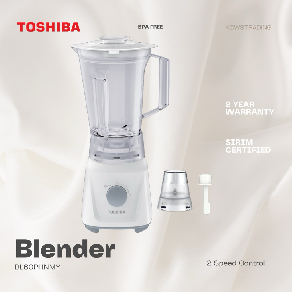 TOSHIBA Blender with Grinder BL60PHNMY 600W Juice Chili Coffee Pepper Spice Grain Speed Control Mesin Cabai