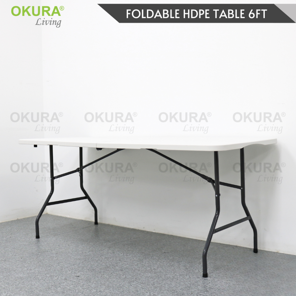 OKURA 6ft Foldable Banquet Table Event / Catering / Hall / Buffet Folding Table Pasar Malam Meja Lipat Niaga 6 Kaki