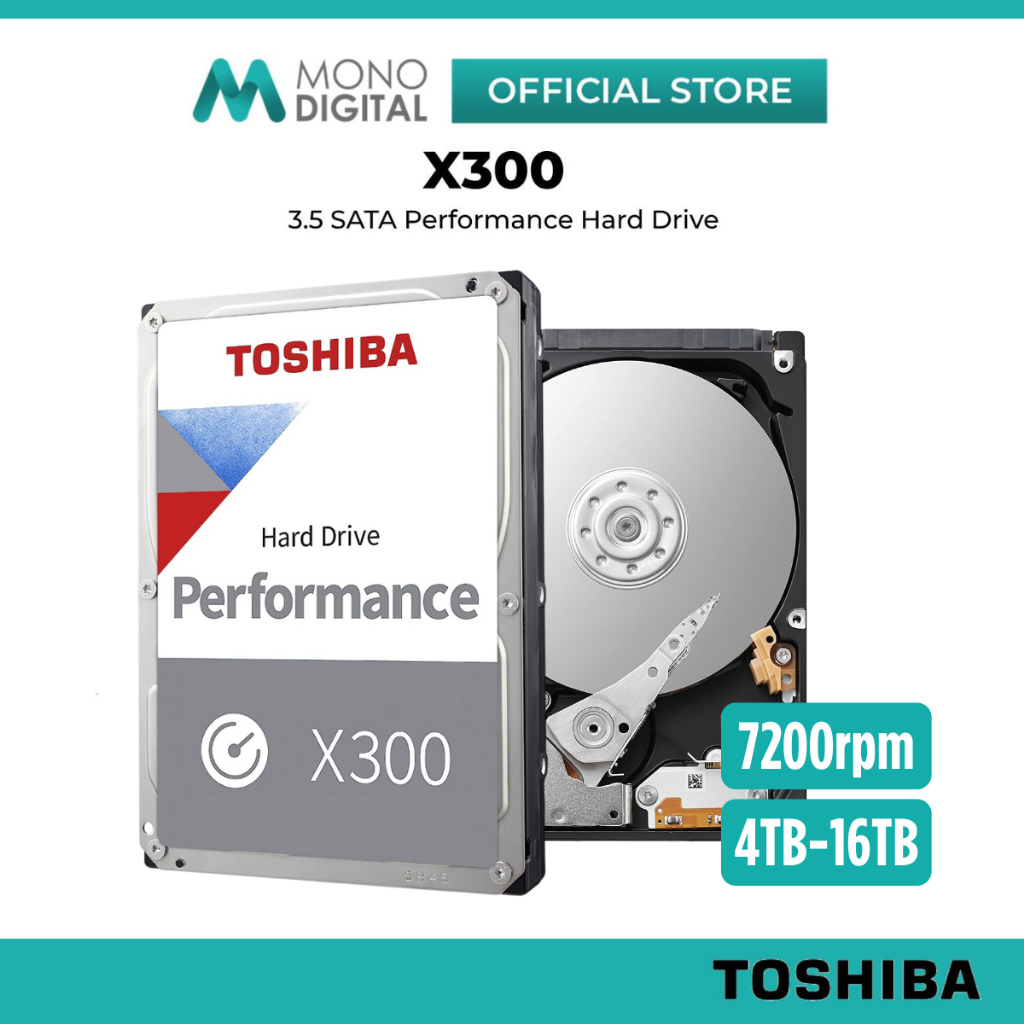 Toshiba X300 Performance Internal Hard Drive 4TB 8TB 10TB 12TB 14TB 16TB 18TB 20TB 7200RPM 3.5" SATA