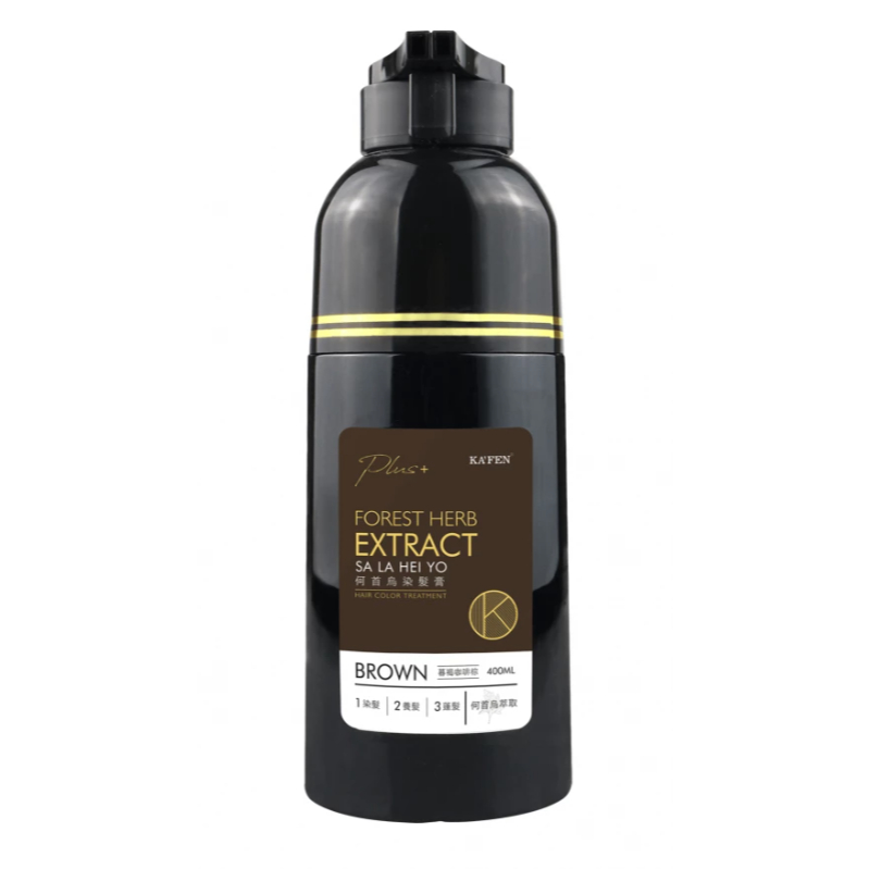 KAFEN Forest Herb Extract Hair Color Shampoo - Black/Brown 何首乌染护洗发精 曜石纯粹黑/暮褐咖啡棕 400ml