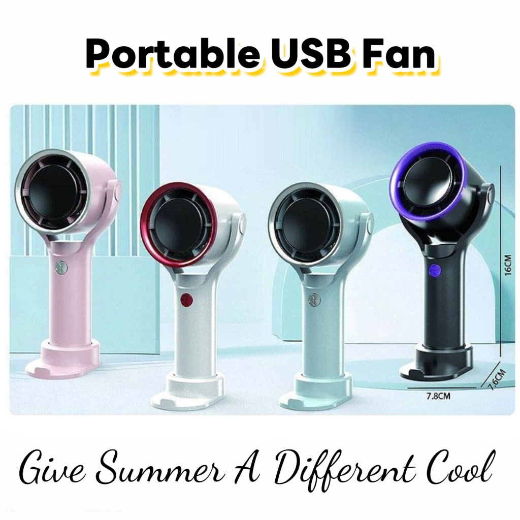 Kipas Mini USB 5-Kelajuan + Cas Semula/ Rechargeable Handheld Fan / 迷你USB充电手持风扇