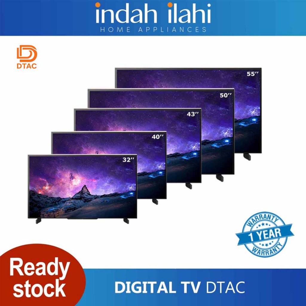Dtac Televisyen Pintar LED TV 32" / 40" / 43" / 50" / 55" SMART TV
