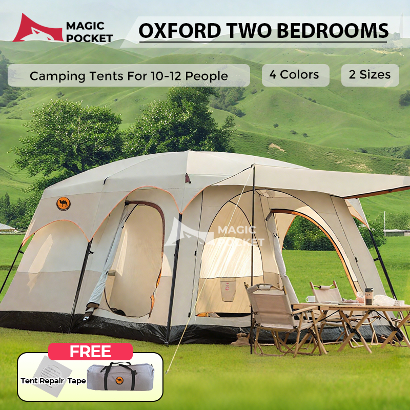 💥 Khemah unta 5-8-12 Person Large Camping Tent Outdoor Waterproof Home Tent Double layered Big Tent Khemah camping
