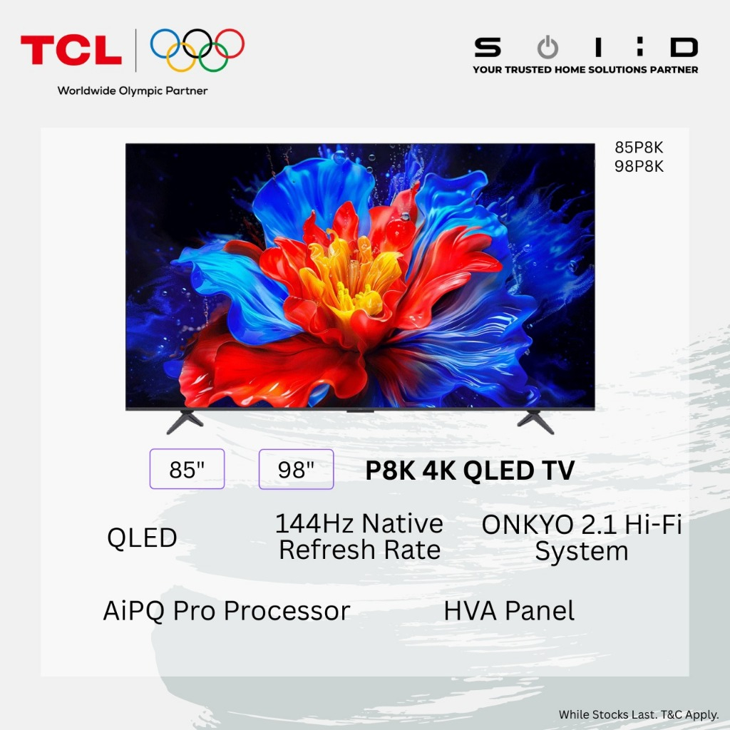 [SABAH ONLY]TCL 85" / 98" QLED TV, P8K (2025 model)