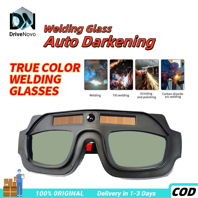 DriveNovo Auto Darkening Spectacle Solar Power For Welding Spectacle Anti-glare Goggles True color Automatic
