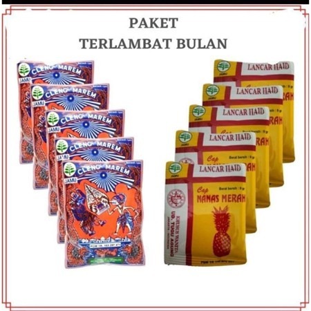 JAMU PELANCAR HAID ( DATANG BULAN ) 10 SACHET JAMU NENAS & CAP BECAK WAYANG