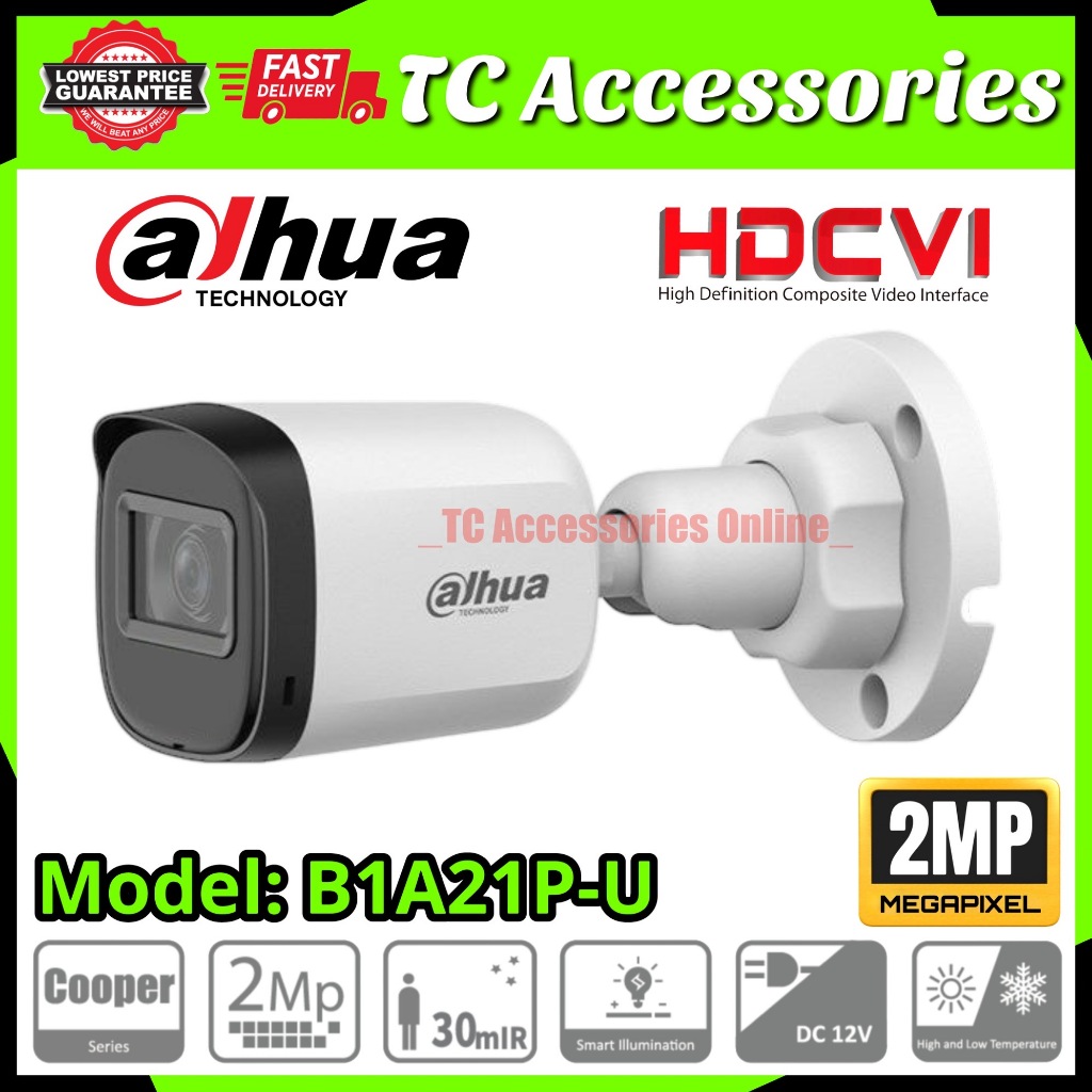 Dahua 2MP 1080P Full HD Outdoor IR Bullet CVI Camera HAC-B1A21P-U CCTV Support Night Vision View