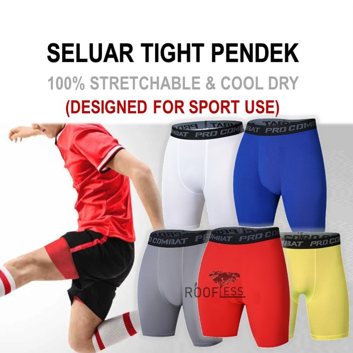 ROOFLESS Tight Pant Man Seluar Tight Lelaki Merah Running Tights Men Seluar Tight Putih Seluar Tight Lelaki Bola Pendek