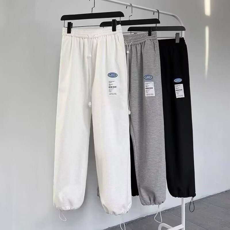 New Arrivals Trendy Waffle Fabric Oversize Jogger Pants adjustable comfortable Unisex High quality