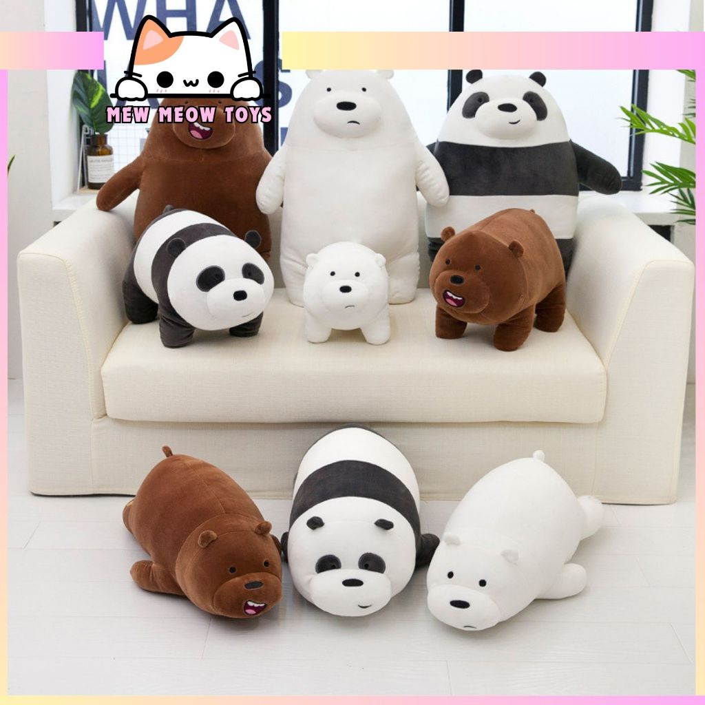 [MEW] 30cm/40cm/50cm WeBareBears BareBears Stuffed Toys Plush Toys Kids Doll Viral We Bare Bears Panda Grizzly Ice Bear