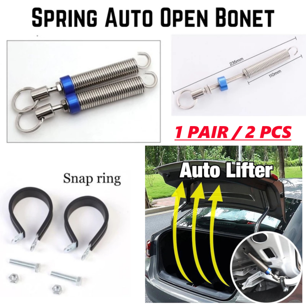 2pcs Car Bonnet Spring Automatic Boot Trunk Lift Up Aksesori Bonet Kereta Wira Waja Saga Camry Vios