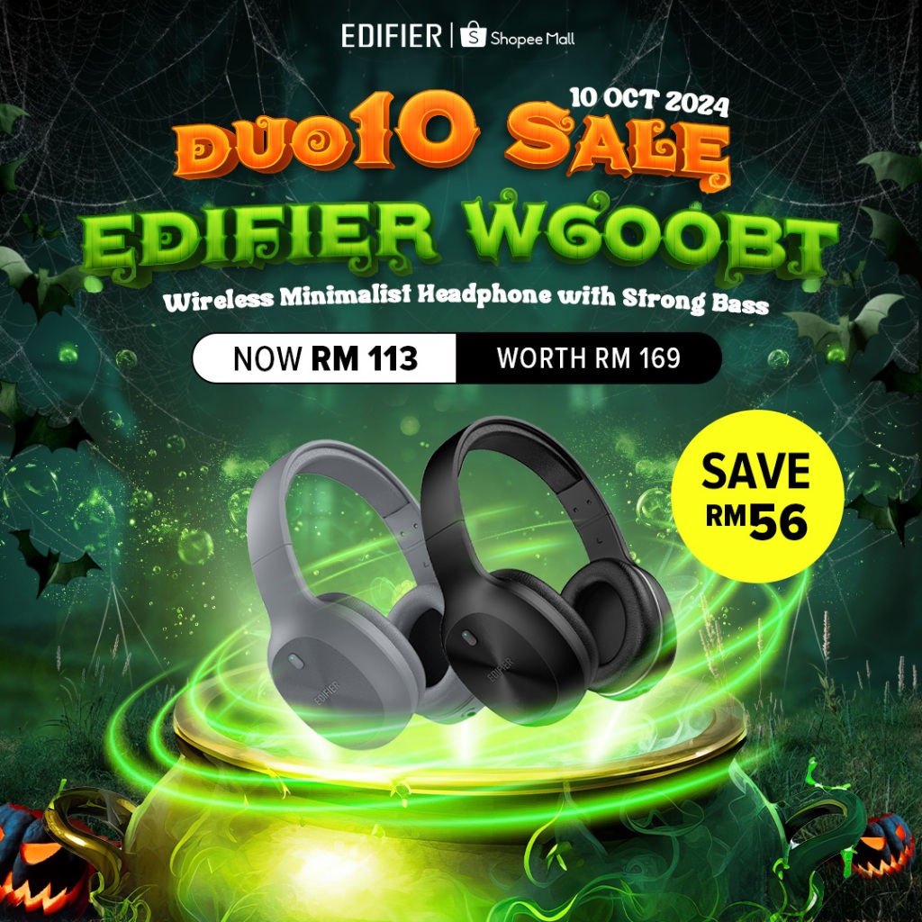 Edifier W600BT Headphone - Bluetooth V5.1 | Connect 2 Devices | Built in Mic | Wired or Wireless | 30 hours Playtime