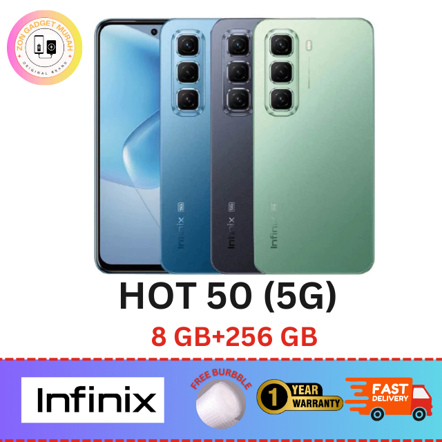 Infinix Hot 50 5G Mediatek D6300 Android 14 With XOS 14 (8+8GB RAM + 256GB ROM)