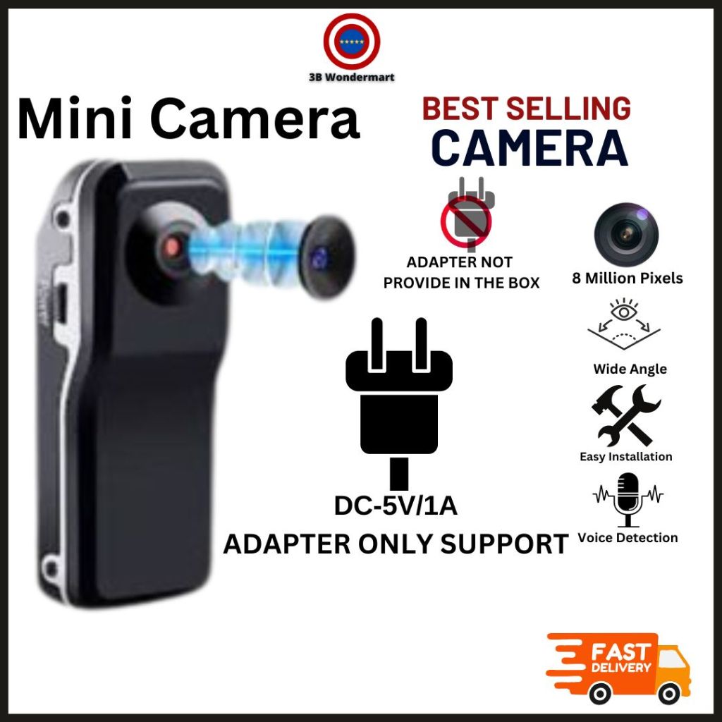 MD80 Mini Hidden Spy Camera Support Sport Videocam Webcam Recorder Size S