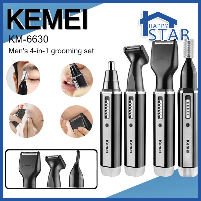 4 in 1 kemei Nose Hair Trimmer Removal USB Rechargeble Mesin Cukur Bulu Hidung Trim Shaver Men Shaving Cutter Cut 鼻毛修剪器