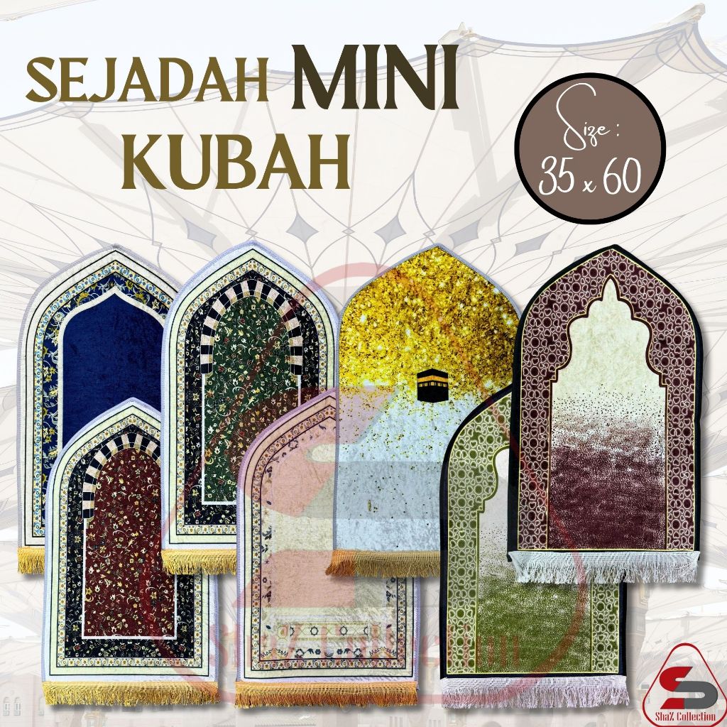 Sejadah Mini Kubah Muka Panjang /Shining /Sejadah Mini Muka Panjang/Sejadah Travel/Sejadah Viral Murah/Sejada