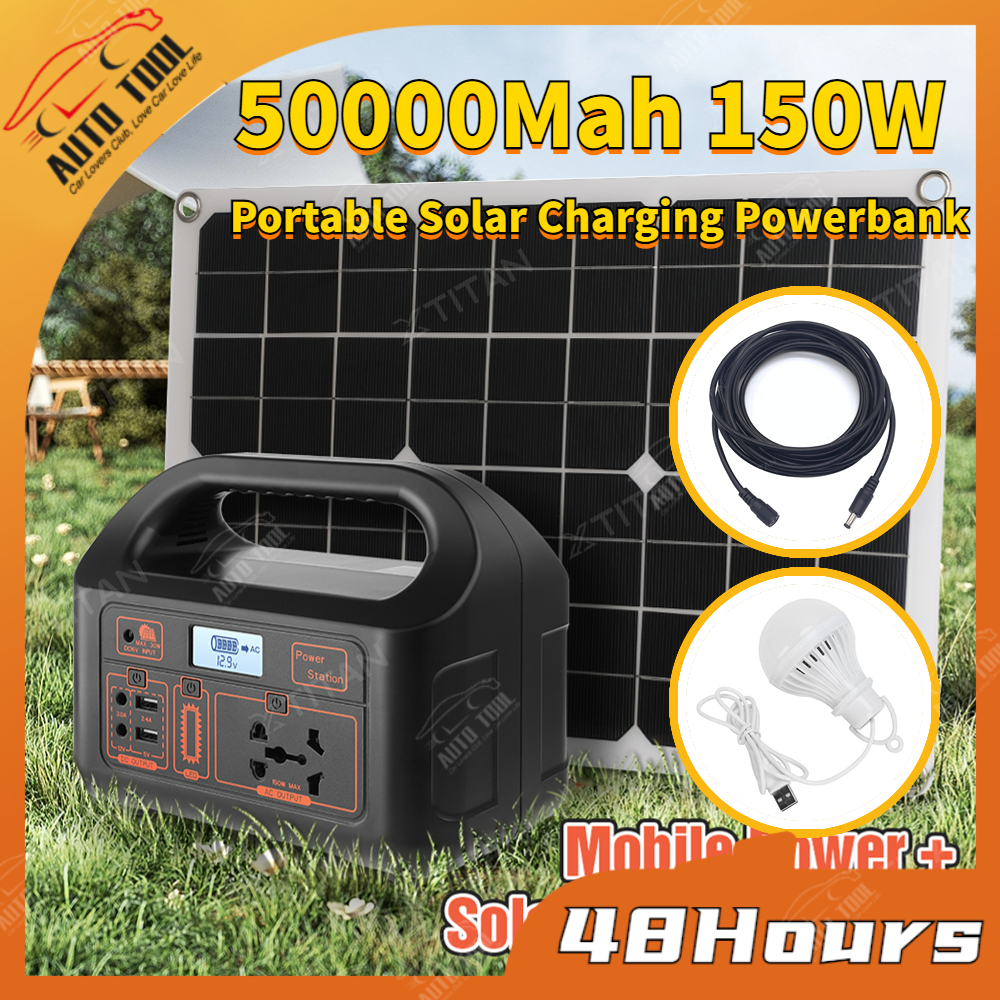 CLC✧Ready! 150W Outdoor Power Station Portable Solar Camp Power Supply Solar Panel System Generator Powerbank Emergency