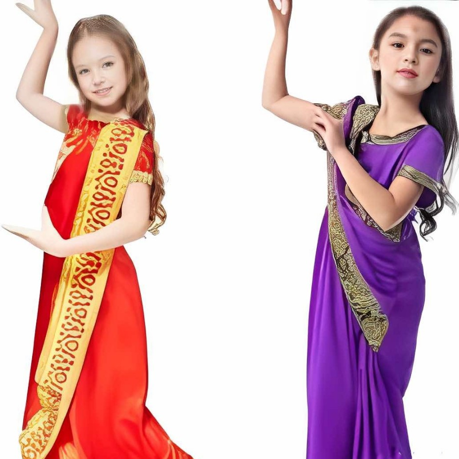 Malaysia Ready StockCharming Indian Girl Dress Up Kids Bollywood Princess Masquerade Stage Show Game Bollywood Costume