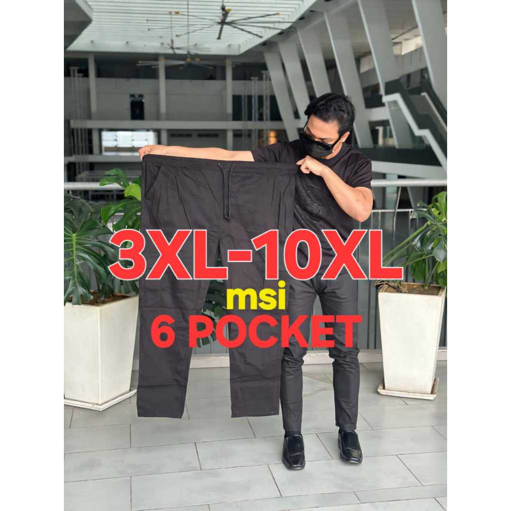 PLUS SIZE (3xl-10xl) Cargo Premium & Export Quality Slack 6 Pocket Cargo Pant Multi Pocket Seluar Kerja / Workwear