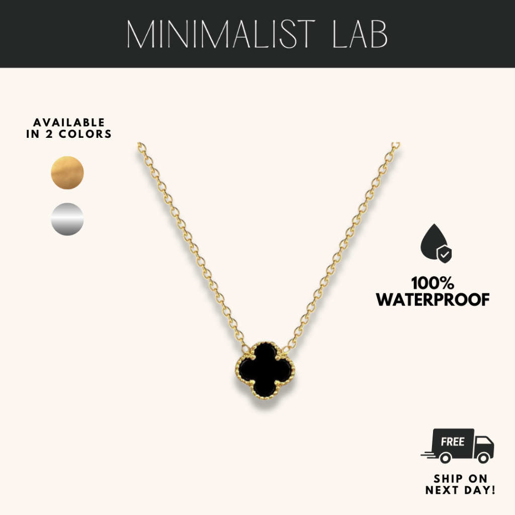 MINIMALIST LAB Titanium Clover Duo Cable Chain Necklace