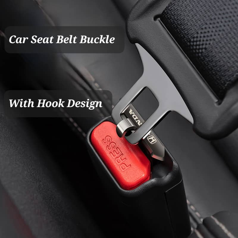 【B244】Buckle Tali Keselamatan Kereta Zinc Alloy Seat Belt Insert With Hook Car Seat Safety Belt Alarm Silencer