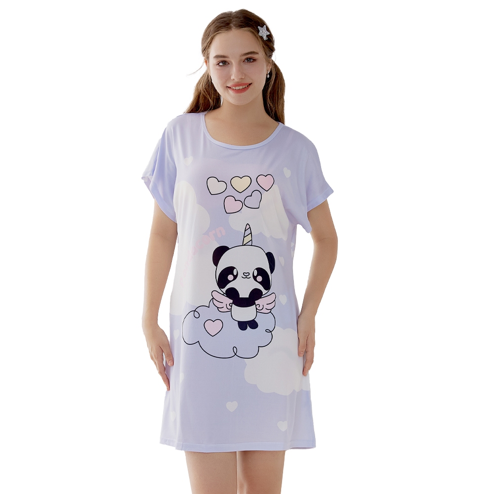 Young Hearts Young Curves Lovely Pandacorn Microfiber Sleep Dress C01-P01340