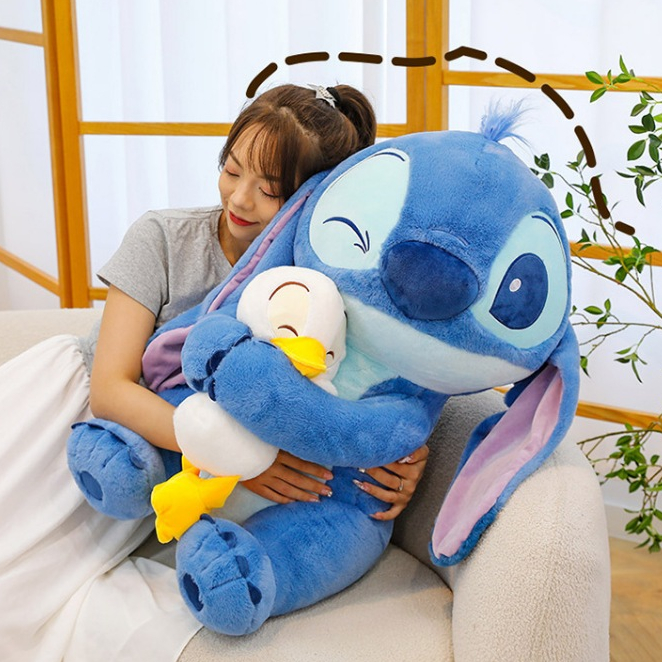 Same Style as Dongdi Hug Donald Duck Stitch Duck Holding Stitch Doll Sakura Stitch Doll Creative Comforter Toys Birthday