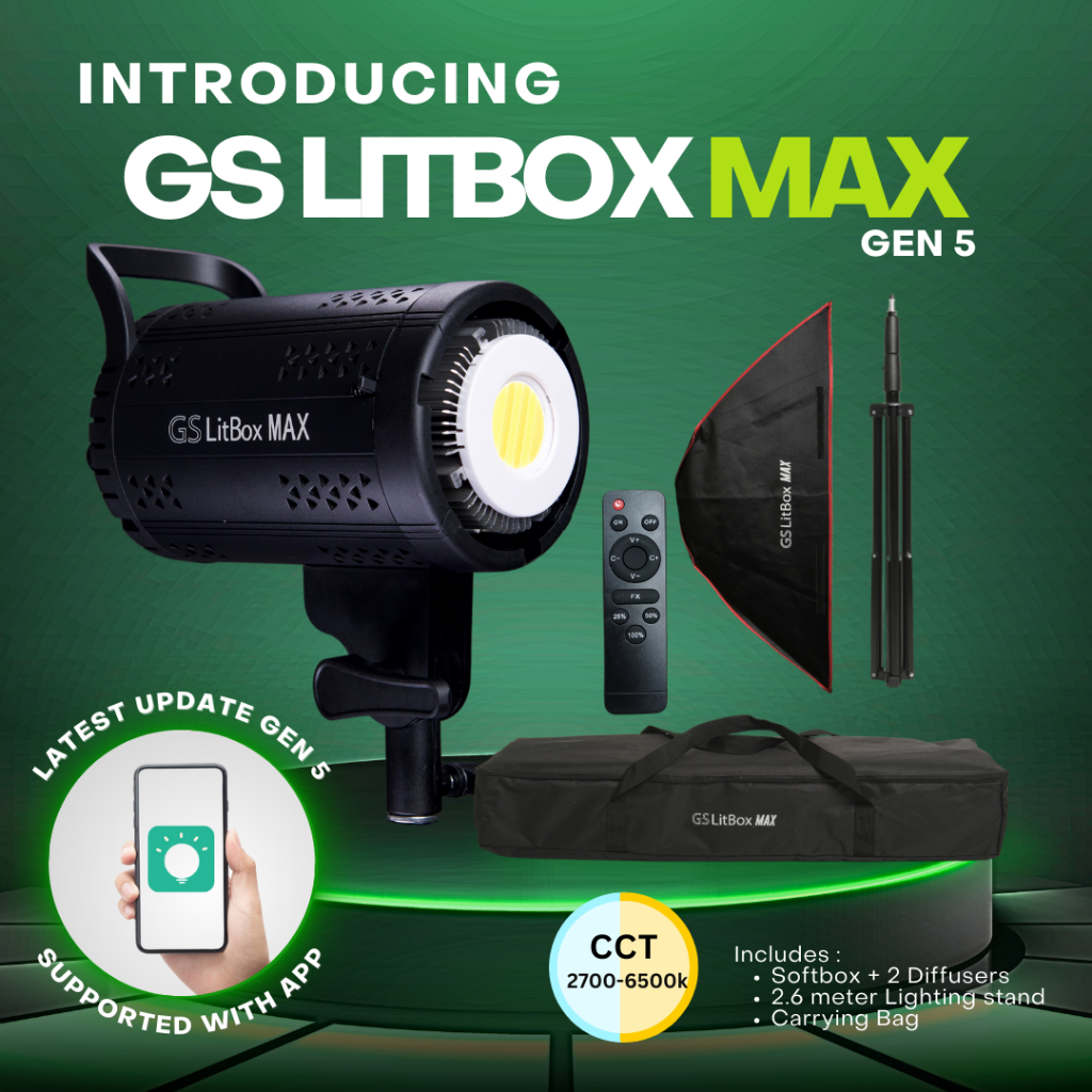 GS LitBox Max COB LED Light Adjustable Color Temperature Bowens Mount (60x90) | Livestream Equipment | Lampu Studio