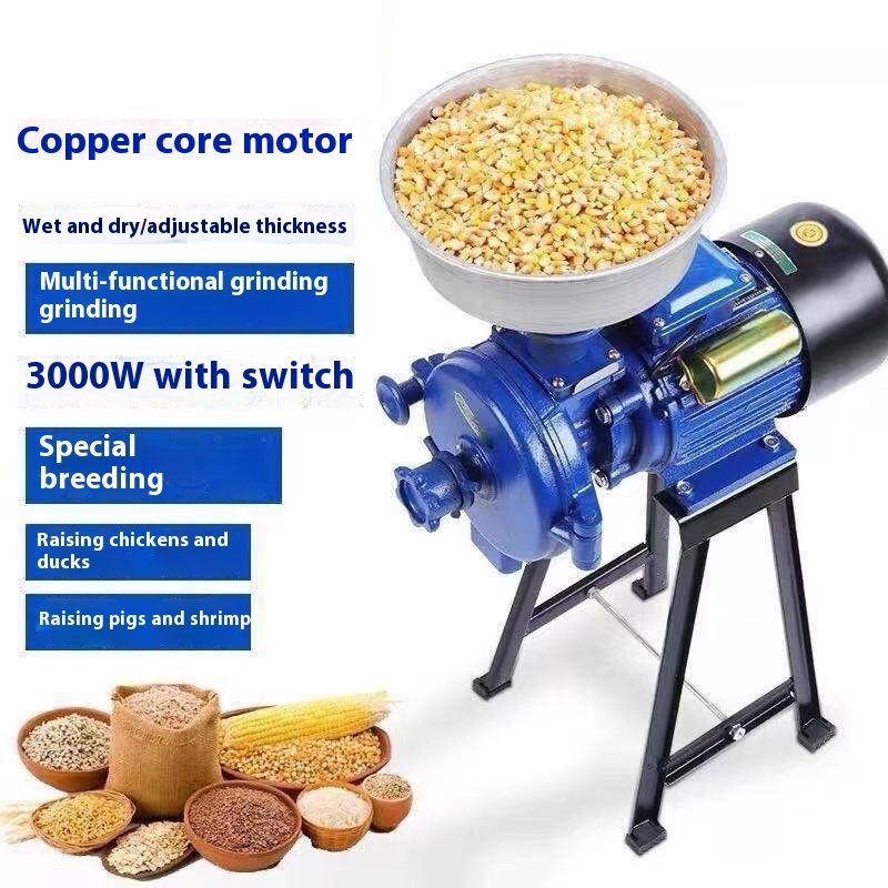 3000W 220V Corn Grinder 150 Flour Mill Grinding Machine Wet and Dry Flour Mill Cereals Ultra-Fine Flour Mill Pulverizer