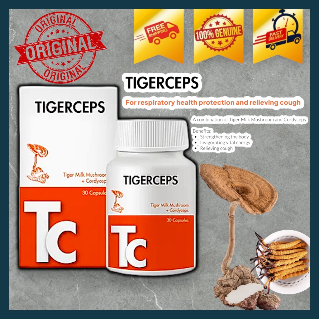 QUANTUM TIGERCEPS 30S [ 100% ORIGINAL - EXP 03/2027 ] TIGER MILK MUHSROOM + CORDYCEPS [ LUNGS HELP + COUGH ] NEW STOCK