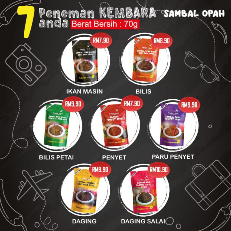 Sambal Travel Pack | Sambal Opah by Masmira | Travel Pack sambal ala Sambal Nyet | Sambal Opah Travel Pack