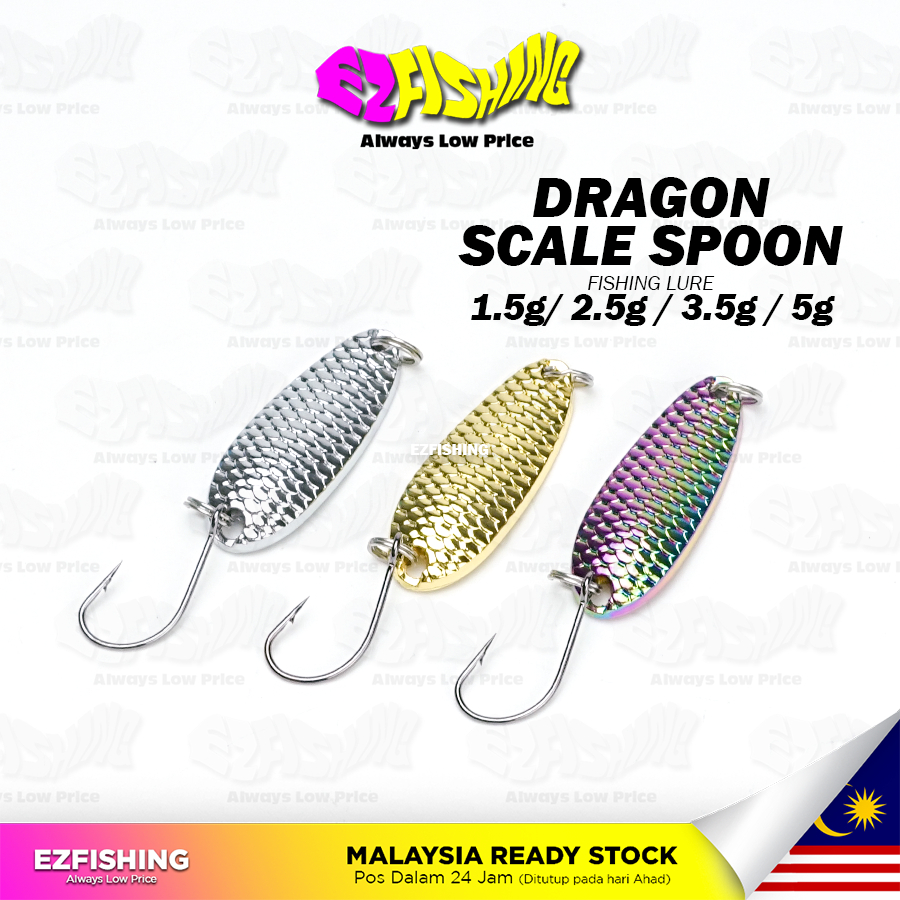EZF Dragon Scale Spoon 1.5g 2.5g 3.5 5g Sisik Ikan Spoon Metal Spoon Fishing Lures Jig Wobbler Hard