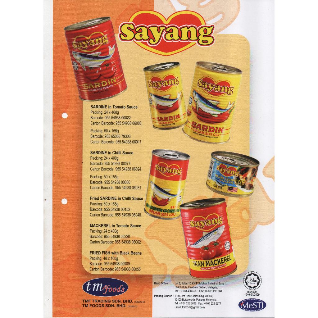 SAYANG CAN FOOD sardine/mackerel/tuna flakes