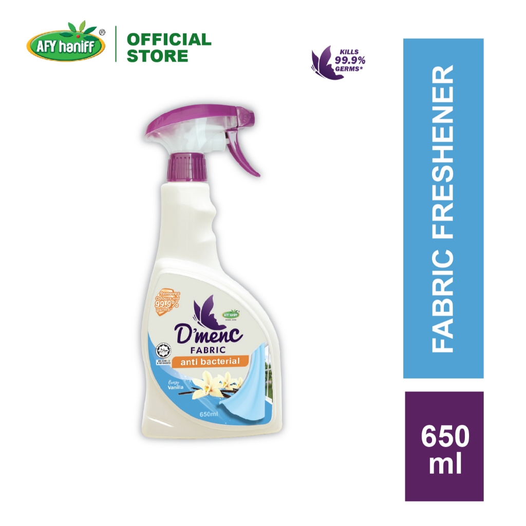 D'menc® Pewangi Fabrik Breezy Vanilla 650ml Spray Fabric Fragrances Freshener Perfume Tahan Lama by Afy Haniff
