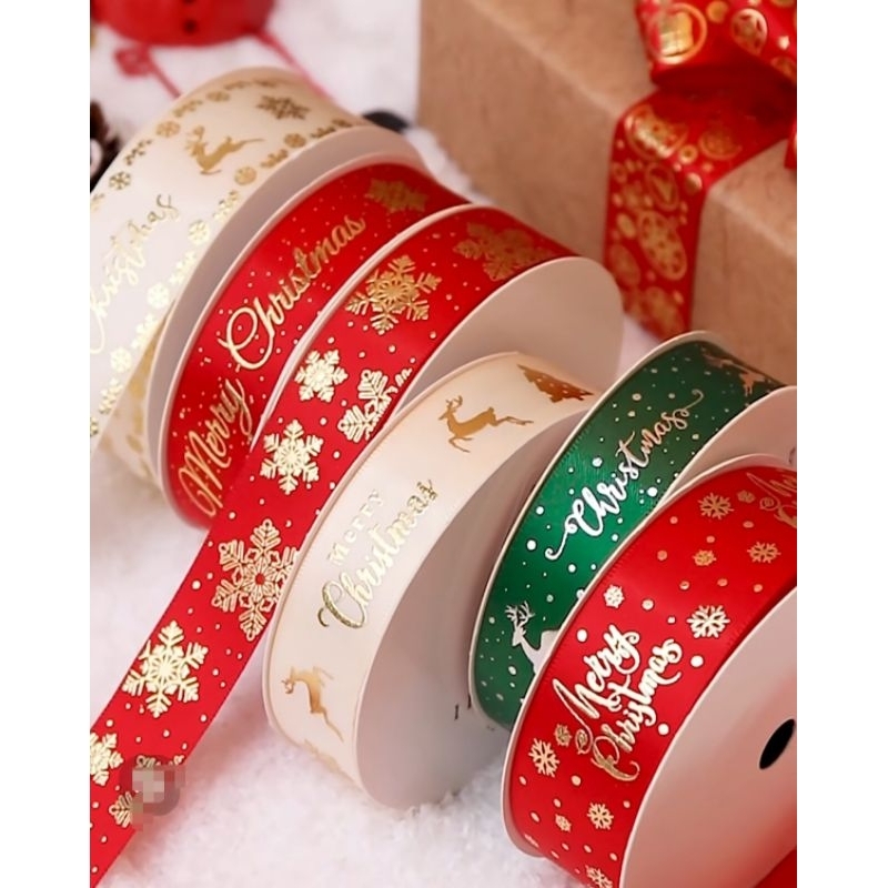10 Yards Christmas Ribbon 9.1 Meter Christmas Gift Gift Box Packaging Bow Christmas Ribbon