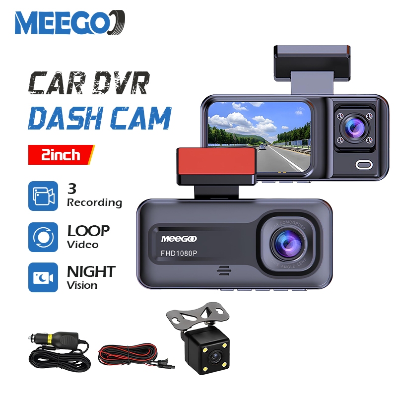 MeeGoo 3 Channel Recording Car Dash Cam 1080P行车记录仪
