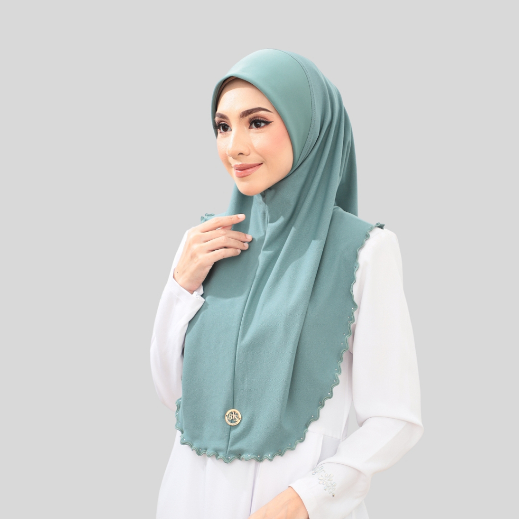 Tudung Sarung Sulam Mosscrepe Manik Batu Tabur Murah dan Cantik Elegant Hijab