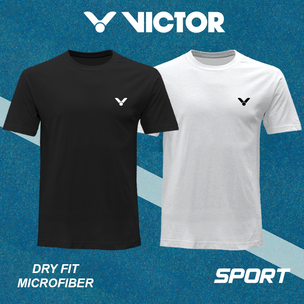‎️‍?HARGA BORONG‎️‍? VICTOR 1 Microfiber T Shirt Tshirt Tee Sportswear Round Neck Sports Quick Dry Baju Unisex Men Women