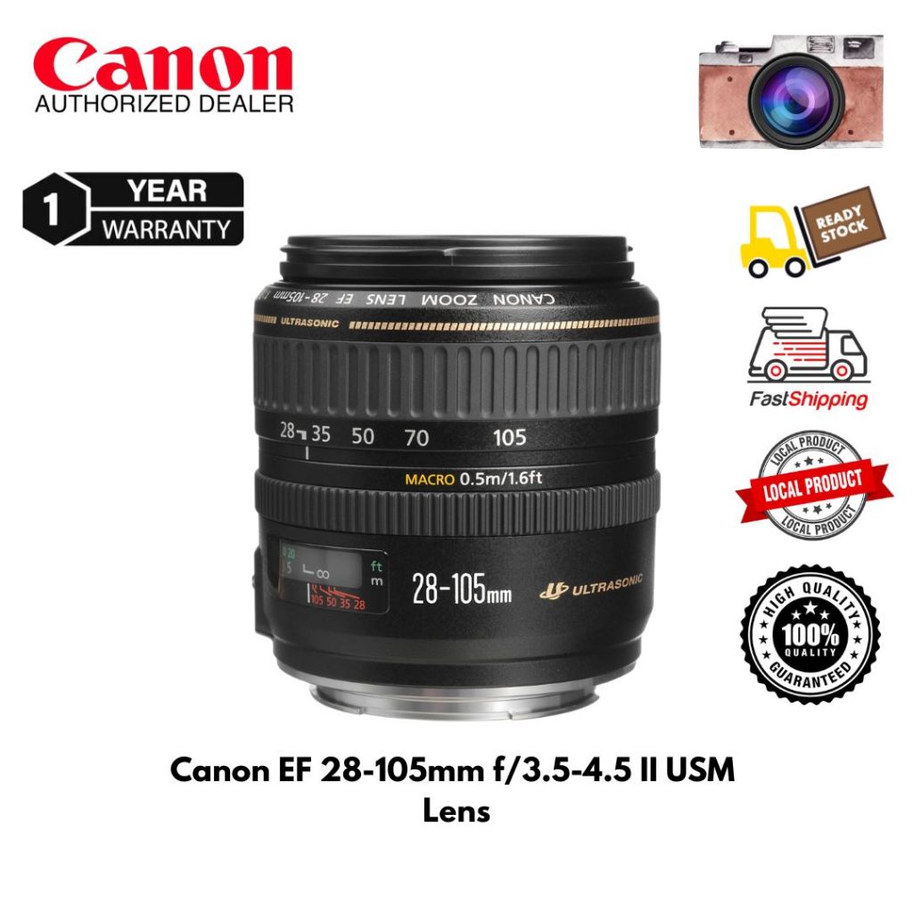 Canon Zoom Wide Angle-Telephoto EF 28-105mm f/3.5-4.5 II USM Autofocus Lens ( 1 Year Warranty )