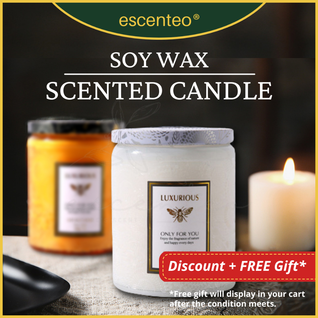 escenteo Essential Oil Scented Candle Home Fragrance Aromatherapy | Lavender Rose Sandalwood Freesia