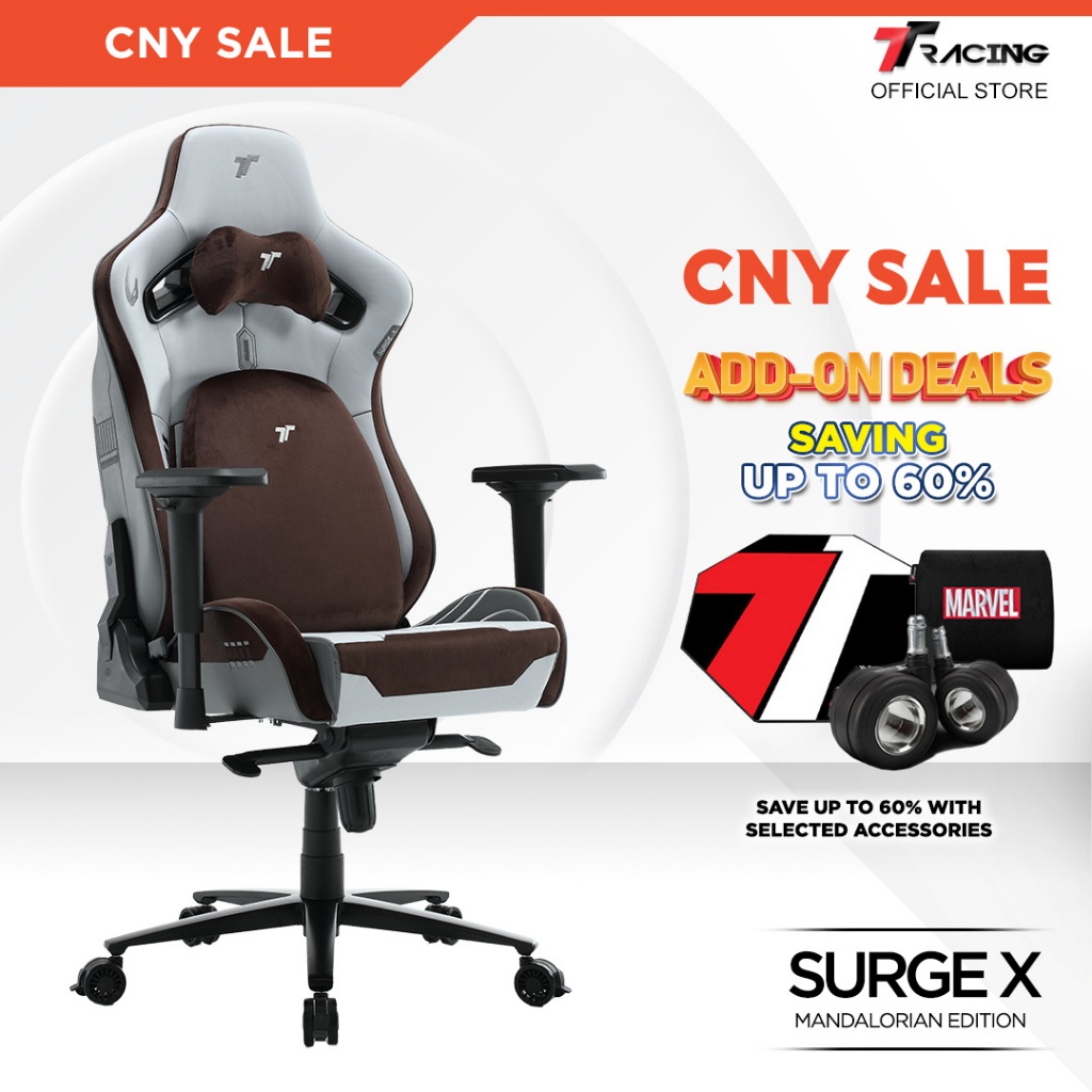 TTRacing Surge X Mandalorian Edition Gaming Chair Office Chair Ergonomic Chair Kerusi Gaming - 2 Years Official Warranty