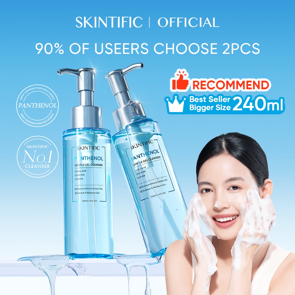 SKINTIFIC Panthenol Gel Cleanser Hydrating Moisturize Smooth Skin Face Wash Amino Acid Oil Control 120ml